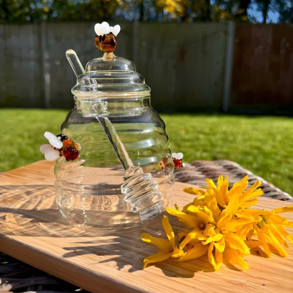 Buzzing Bee Honey Jar with Drizzler