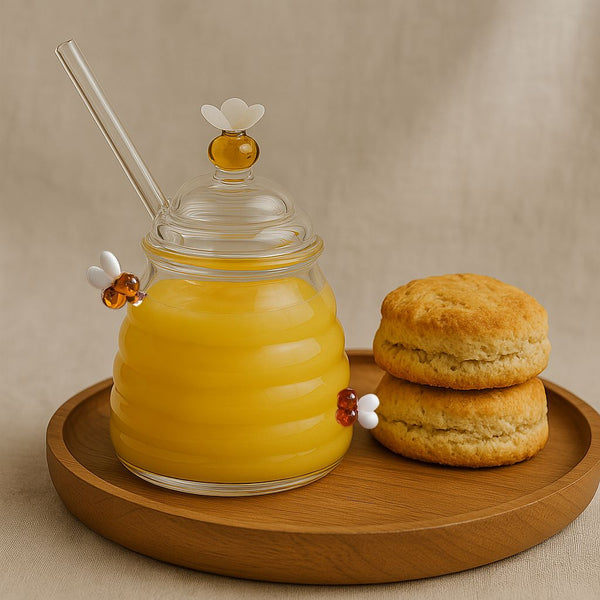 Buzzing Bee Honey Jar with Drizzler