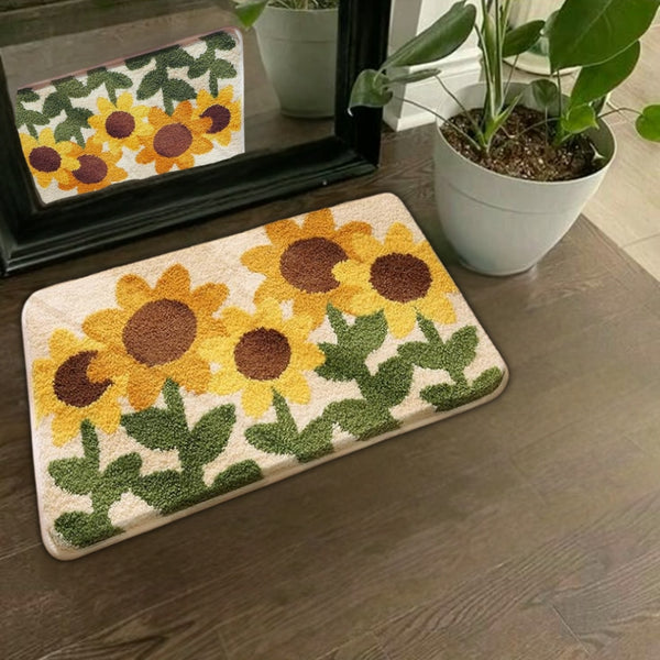 Sunflower Design Non-Slip Floor Rug