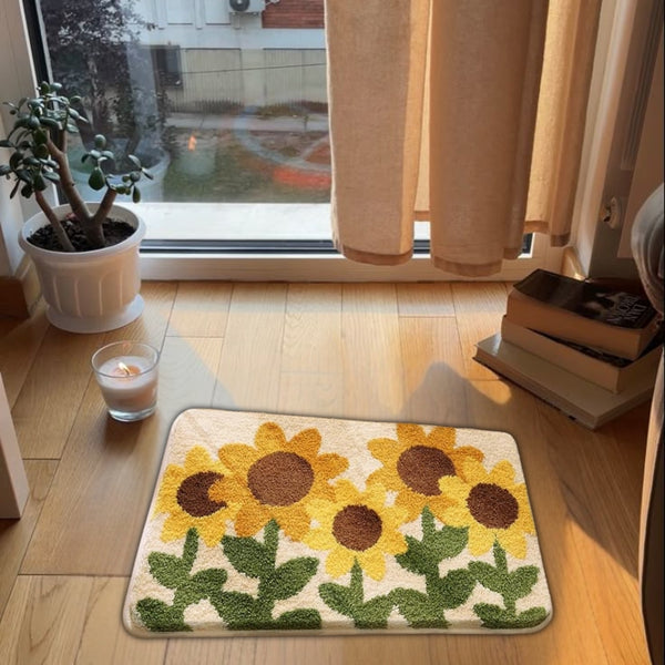 Sunflower Design Non-Slip Floor Rug
