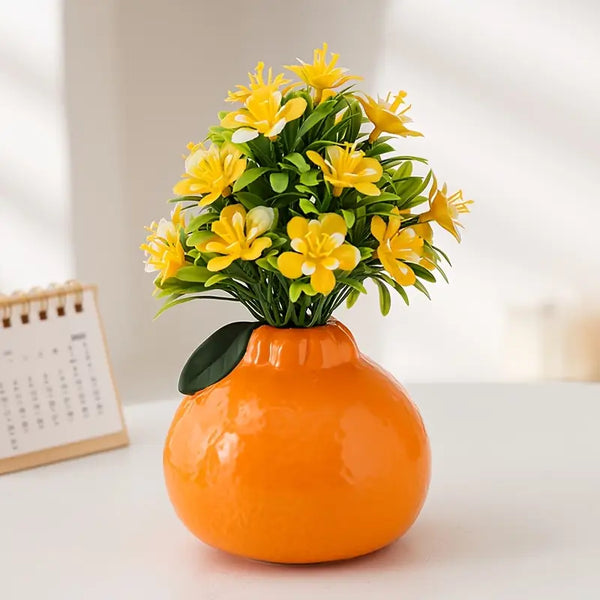 Unique Orange Shaped Ceramic Vase