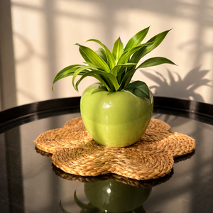 Apple-Shaped Ceramic Flower Vase
