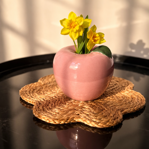 Apple-Shaped Ceramic Flower Vase