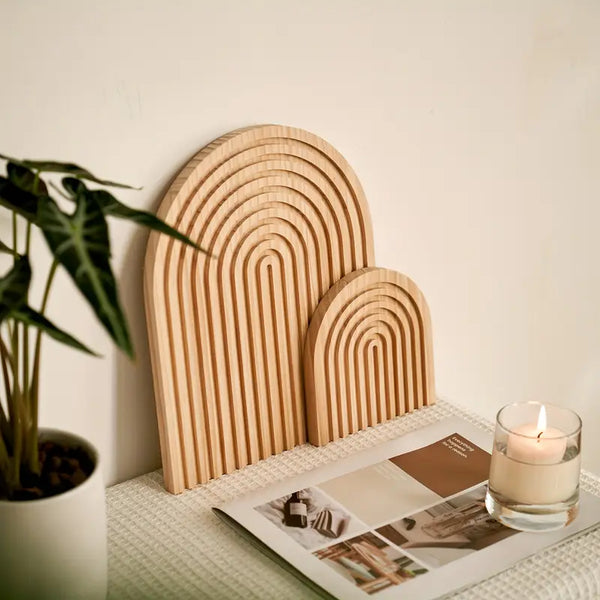 Minimalist Wooden Rainbow Arch Decor