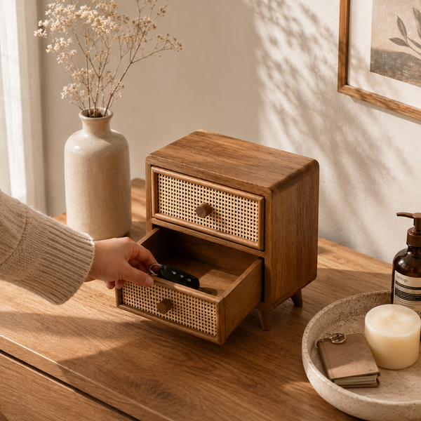 Retro Wooden Keepsake Mini Cabinet