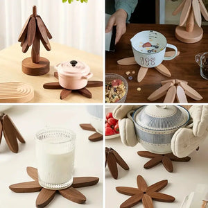 TreeShape Wooden Trivet Set for Hot Pots