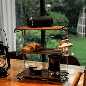 Compact 3-Tier Folding Utility Table