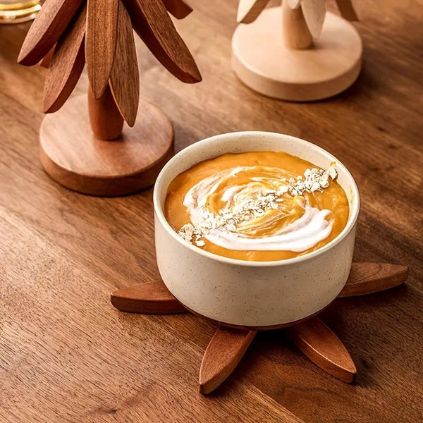 TreeShape Wooden Trivet Set for Hot Pots