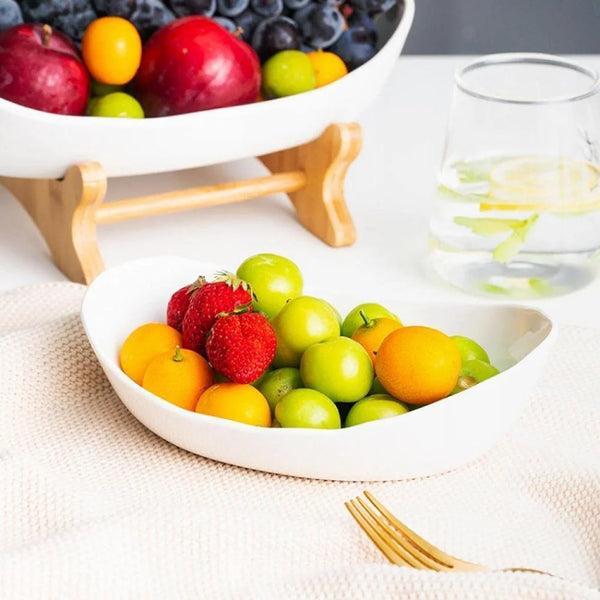 3-Tier Decorative Ceramic Fruit & Snack Stand