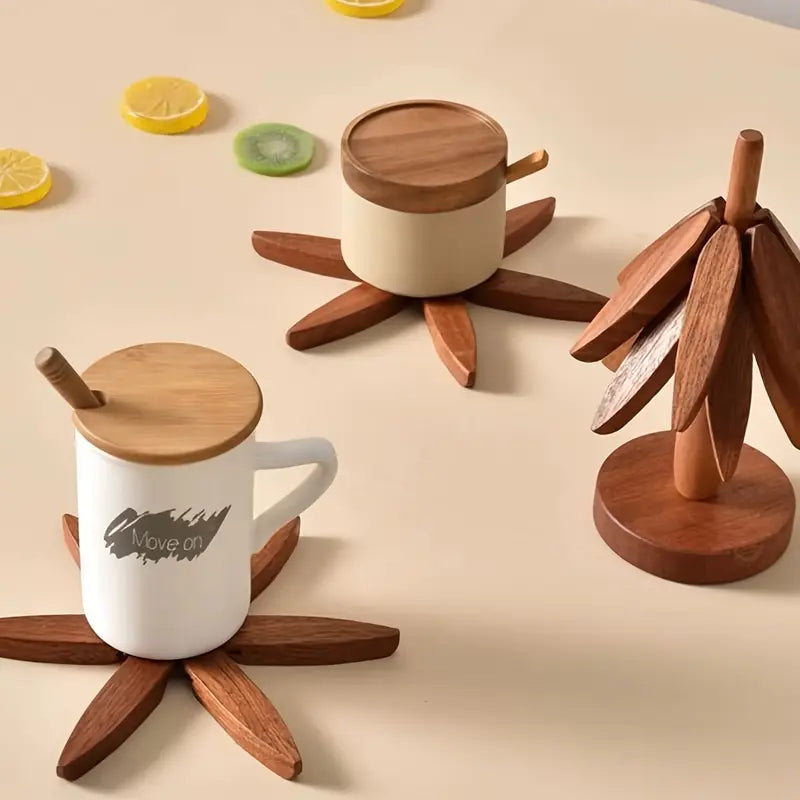 TreeShape Wooden Trivet Set for Hot Pots