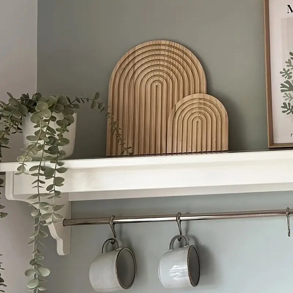 Minimalist Wooden Rainbow Arch Decor