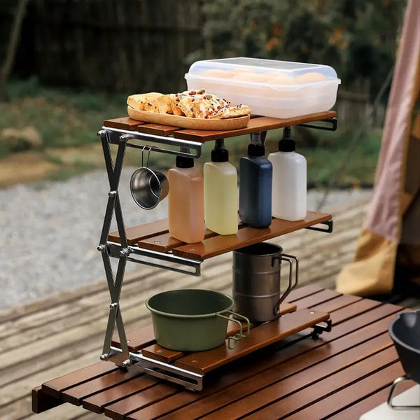 Compact 3-Tier Folding Utility Table