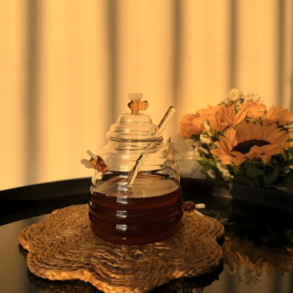 Buzzing Bee Honey Jar with Drizzler