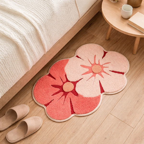 3D Daisy Peach Ultra-Soft Premium Rug