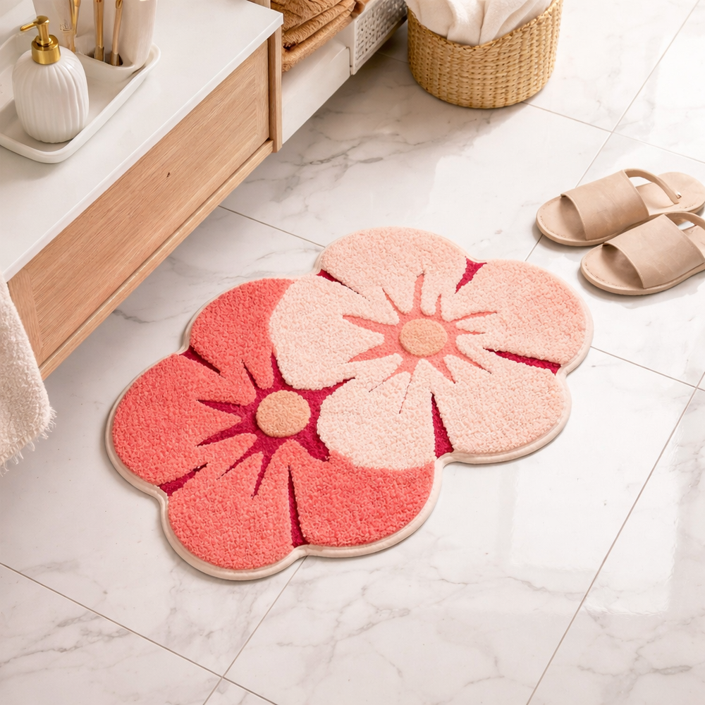 3D Daisy Peach Ultra-Soft Premium Rug