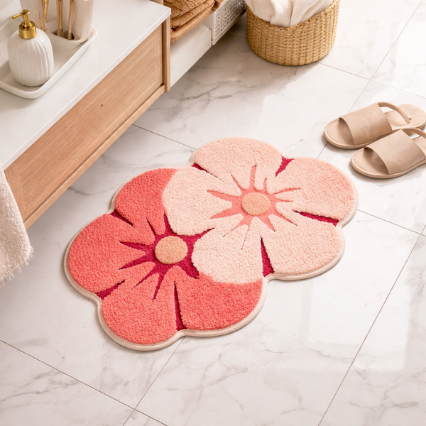 3D Daisy Peach Ultra-Soft Premium Rug