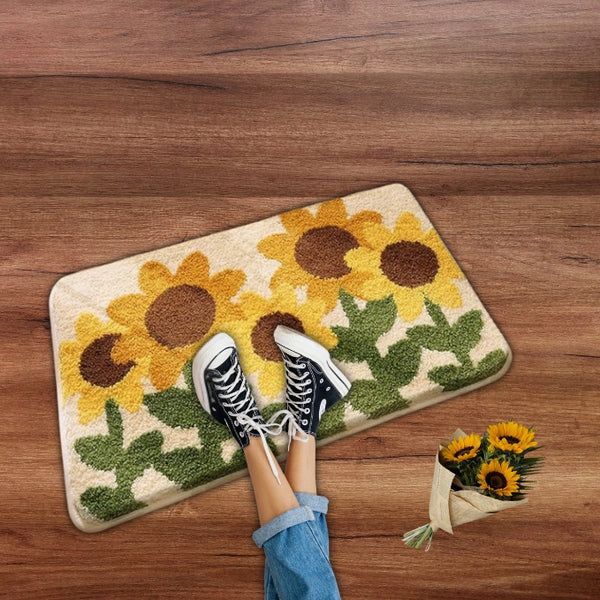 Sunflower Design Non-Slip Floor Rug