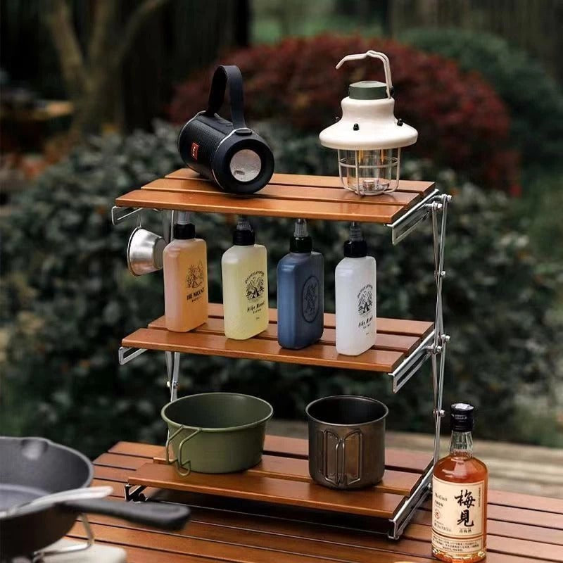 Compact 3-Tier Folding Utility Table